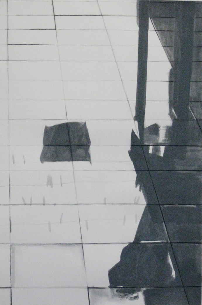 terrace - 109x73cm - charcoal, gesso&ink on paper - 2013